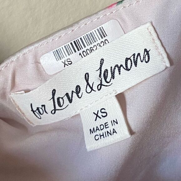 For Love and Lemons Palais Pink Crop Top Floral Blouse Size XS - Picture 13 of 13